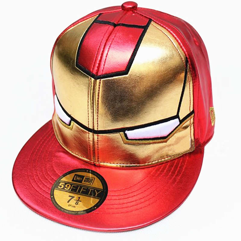   м   ҳ   ̾   Gorras ̾  (Iron Man) ߱  CASQUETTE/Fashion Sun Tide Boys Hiphop Hip Hop Iron Man Hats Gorras Iron Man Baseb